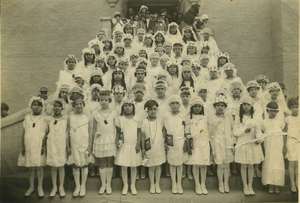 A group of young girls dressed up