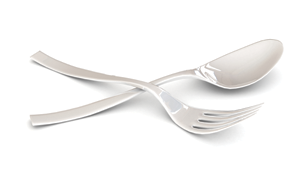 A plastic spoon and fork