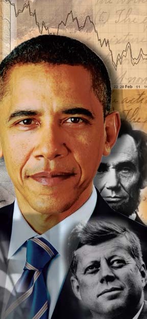 President Obama and other presidents in a photo collage