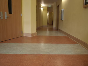 A newly-renovated hallway