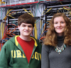 Young man and young woman in computer science laboratory